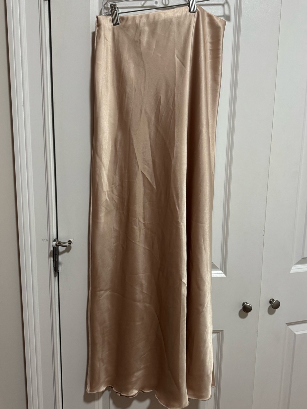 Cream Satin Maxi Skirt